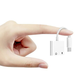 ノーブランド品USBTypeCtoイヤホン変換アダプタ急速充電Hi-Fi音質タイプC2in1イヤホン充電アダプタータイプCホワイト