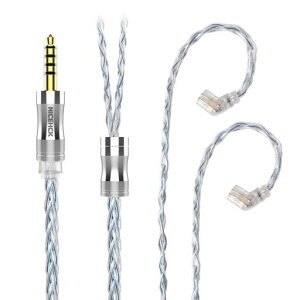 NICEHCKC8s-38芯イヤホンオーディオケーブル高純度銀メッキ銅OFCqdc2Pin4.4mmプラグ金属製コネクタ着脱式柔らかいアップグレードケーブル5極柔らかい1.2mDIYイヤホンのアクセサリ耳掛け式