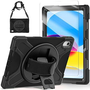 HerizeiPad11世代(A16)/10世代ケース10.9インチ2025/2022発売保護ファイル付きハンドストラップショルダーストラップ付き360度回転可能なスタンドで横置きと縦置き可能ペンホルダー内蔵耐衝撃iPad