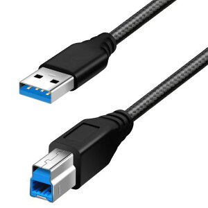 Fasgear USB 3.0 Type A - Type B �P�[�u�� 1m �ґg �v�����^�[�P�[�u�� �X�[�p�[�X�s�[�h ���� 5Gbps �f�[�^�]��/���d�Ή� �v�����^ �X�L���i�[ �O�t��HDD �h�b�L���O�X�e�[�V���� �ڑ�(�u���b�N)