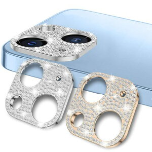 SeNool【2枚セット】iPhone13/iPhone13Mini対応カメラフィルムカメラカバーケースレンズカバーカメラ保護ラインストーンレンズキラキラ保護フィルムシルバー&ローズピンクカメラ保護カバーキ…