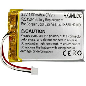 3.7V 523450P 1100mah���`�E���|���}�[�����p�o�b�e���[for Corsair Void Elite RGB,Corsair Virtuoso RGB Corsair Void�ACorsair Void Pro�ACorsair Void