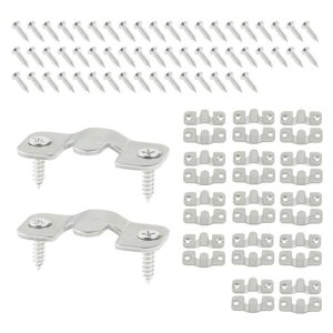 額縁吊金具ステンレス製壁掛けフック15組セット/30個Lemfemaブラケット金具額縁フック時計鏡絵画掛けに適用多機能石膏ボード・木壁対応ネジ付はめ込み式【2穴】