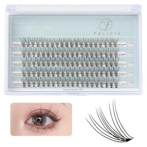 FELICIA部分つけまつげナチュラルマツエクセルフ束つけまつげ部分DIYまつ毛10本束(0.1mmCカール12mm)