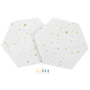 Lurrose掲示板フェルトボード六角形壁用2枚セット軽量取り付け簡単飾りコルクボード自宅学校オフィス用厚さ9mmホワイト