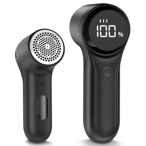 【毛玉取り】FrSara毛玉取り電動毛玉クリーナーけだまとり電動液晶ディスプレイ付き3段階のスピード調整強力6枚刃Type-C充電式安全装置靴下旅行様々な衣類適用自宅用