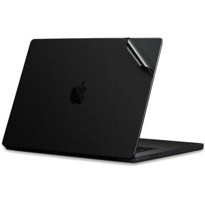 IMMOENUCラップトップカバーステッカー適用2023年モデルMacbookPro16M3M2M1Pro/MaxA2991A2780A2485チップ搭載16インチノートパソコン保護シールド黒(1枚)