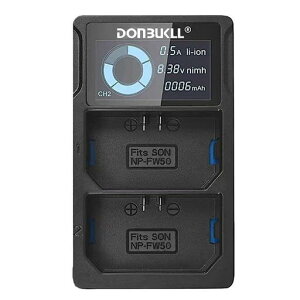 DONBUKLL NP-FW50 LED Dual Charger for Sony NP-FW50 Battery for Sony NEX 3/5/7 Series, SLT-A Series, Alpha Series and More
