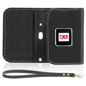 RakutenWiFiPocketPlatinum��p���o�C�����[�^�[�P�[�X�J�o�[����t���b�v�^�C�v�}�O�l�b�g���S�ʕی�ϏՌ����M��(Black)