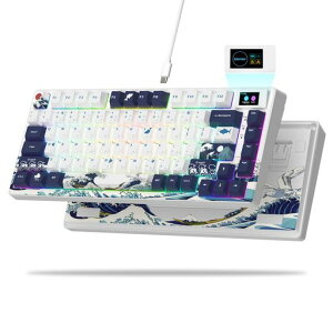 Womierゲーミングキーボード日本語配列75%キーボード有線RGBカスタムキーボードメディアディスプレイメカニカルゲーミングキーボード