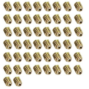 インサートナット埋め込みねじ込みナット炭素鋼家具木工DIYジョイントDIYジョイントパーツ接合金具亜鉛合金六角ナット埋め込みナット50個入り