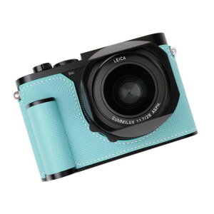 対応LeicaライカQ3専用カメラケースカメラカバーカメラバッグ本革【Iborrys純手作】銀付牛革本体+メタルベースプレート+ハンドルの3-in-1デザイン(ブルー)