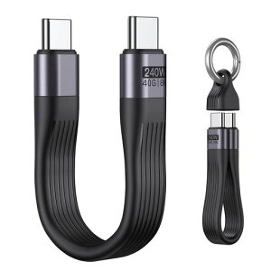 VAFOTON 240W USB4.0�Ή� USB C�P�[�u�� 13cm ���Z ���t�� �����^�ѕ֗� PD3.1�}���[�d 8K60Hz �f���o�� 40Gbps �����f�[�^�]�� Thunderbolt3/4�Ή� 1Phone16 15 MaBook
