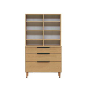 立義フリーボードリビングボード書棚幅100x奥行42x高さ165cmナチュラル436010