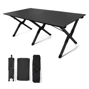 HEEOREVキャンプテーブルアウトドア折りたたみテーブルロールテーブル耐荷重60kg(サイズ:120x60x45cm、X型)自動運転ツアーピクニック高耐久組立簡単軽量持ち運び便利防災アウトドアキャンプ…