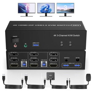 HDMI+2Displayport3j^KVMXCb`USB3.02̃Rs[^[A4K@60Hzgvj^[KVMؑ֊I[fBI3USB3.0|[gA2̃Rs[^[L3j^[
