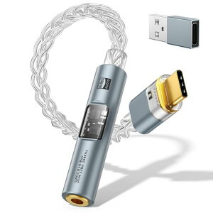 MoKo USB C to 3.5mm �C���z���W���b�N �ϊ��A�_�v�^�[ DAC�A�_�v�^�[ �C���z���P�[�u�� CX31993�f�R�[�_�[&MAX97220�I�y�A���v�f���A���`�b�v���� 32Bit/384kHz�n�C���]�Ή� �P���������b�L�⓱�̃P�[�c