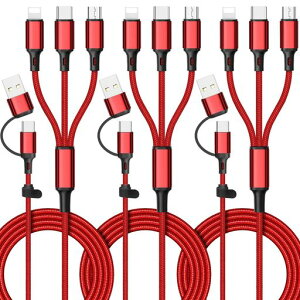 6 in1 �}���`�[�d�P�[�u���y3�{�Z�b�g1.2M�z3in1�[�d�R�[�h USB�P�[�u�� �}���` iPhone �[�d�� USB Type C�P�[�u�� iPhone 15 14 Pro Max 13 Pro 12mini 11 8 Galaxy S20