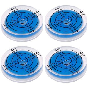 水平器水準器水平器小型ミニ水準器32mmコンパクト丸型メモリアナログ傾斜測定スケール工具取付型透明高精度水準器校正用卓上型計測器の安全性4個入り(ブルー)