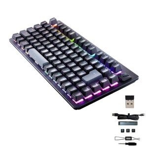 �G���R�� �Q�[�~���O�L�[�{�[�h V custom VK520 Bluetooth 2.4Ghz���� �L�� ���E�� ���J�j�J�� 75%�T�C�Y �u���b�N TK-VK520LBK