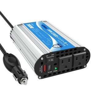 �����g 300W �J�[ �C���o�[�^�[ �ԍڏ[�d�� �ϊ��d�� DC12V��AC100V�ɕϊ� 55Hz �ԍ� �C���o�[�^�[ QC3.0 USB-A & PD30W USB-C �������[�d�|�[�g �V�K�[�\�P�b�g ���p�i �h�Зp�i GIANDEL