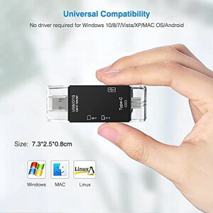 LEIZHAN�yUSB/Type-C/Micro3in1�z�������J�[�h���[�_�[SD/microSD/USB�}���`�J�[�h���[�_�[�������f�[�^�]��OTGSD/MicroSD�J�[�h���Ή����@�\1��3��Type-C/Micro