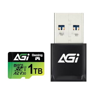 AGI1TBTF138�}�C�N��SD�J�[�h/CR138TypeA�J�[�h���[�_�[Switch����m�F��MicroSDXCA2U3V304KUHS-I(�ǂݏo�����x�ő�170MB/s�A�������ݑ��x�ő�160MB/s)�A�_�v�^�t��