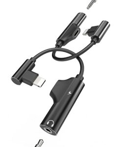 �Ή�iPhone�A�_�v�^�[ Lightning to 3.5mm�C���z��AUX�W���b�N �I�[�f�B�I�h���O���P�[�u�� �[�d2in1�X�v���b�^�[(2�Z�b�g)MFI�F�� �Ή�iPhone 7/8/X/XR/XS/13 Pro Max/12/11 Plus