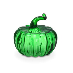 SWTHONYミニクリスタルカボチャコレクション彫像ガラス紙重テーブル装飾秋の収穫感謝祭ハロウィンホーム装飾(グリーン)