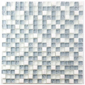 NEOアンドヴェール15角ガラス天然石モザイクタイルシート30cm裏ネット貼りAD-203