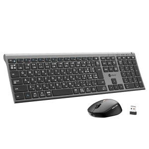 iClever �L�[�{�[�h �}�E�X�Z�b�g ���C�����X Bluetooth&2.4G JIS���{��z�� �t���T�C�Y �e���L�[�t�� �}�E�X4�i���߉\DPI �É� ���^ �y�� ���� Type-C�[�d�� �p���^�O���t�� �f���A�����[�h �p�\�c