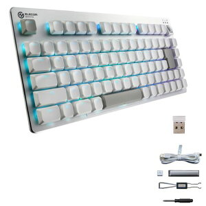 �G���R�� �Q�[�~���O�L�[�{�[�h V custom VK520 ���[�v�� Bluetooth 2.4Ghz���� �L�� ���E�� ���J�j�J�� 75%�T�C�Y �z���C�g TK-VK520LLWH