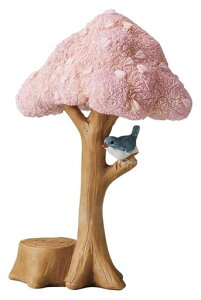 松野ホビーかわいい置物オブジェ動物マスコット桜の木と小鳥H15xW10xD7.5cm(ガーデニング&インテリア装飾series)GM-3309