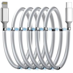 AICase �}�O�l�b�g�� USB C - Lightning iPhone�P�[�u�� Type C �X�[�p�[�I�[�K�i�C�U�[ �[�d ���C�z�� �i�m�f�[�^�P�[�u�� iPhone 14/13/12/11/Mini/Pro/Max/X/XR/8/SE�AiPad