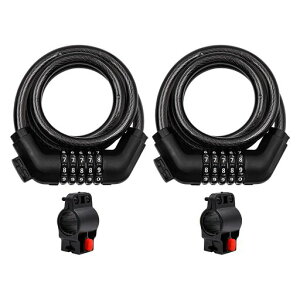 NUZAMAS自転車通信チェーンロックホルダー付き2個パック1200mm4桁の数字コードの組み合わせ自転車パスワードロック自転車チェーンロック自転車屋外用