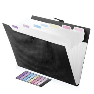 FRETONBAドキュメントファイル8ポケットA4クリア拡張フォルダースナップ式ジャバラファイル仕分けラベル付き防水分類収納透明仕切りプリント整理書類整理ボックス多機能書類ケース軽量…