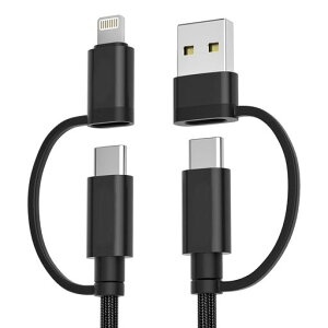 Basesailor�G���R��4in1USBTypeC�[�d�P�[�u��2M�A60W�����[�d�R�[�h�^�C�vC���C�g�j���OMicroUSB�P�[�u�������f�[�^�]�����ϋv�i�C�����҂݂��Ή��\iPhone1615141312