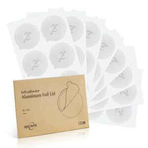 RECAPSAluminiumEspressoLidsアルミエスプレッソ蓋フォイルシール再利用可能なポッドのみネスプレッソのオリジナルコーヒーポッド(蓋120個のみ)直径37mm