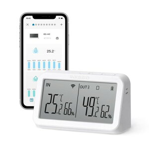 INKBIRD Wi-Fi�n�u ���x���x�Z���T�[ �A�v���ŉ����x�Ǘ� WiFi�Q�[�g�E�F�C ��^LCD��� ��p�A�v�� INKBIRD���C�����X/Bluetooth�����x�v�ƘA�g �������x���x���j�^�[ IBS-M2