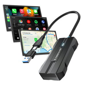 �y2-IN-1 USB-A/C ��̉��f�U�C�� 2025�ŐV�o��zLemorele ���C�����X CarPlay&Android Auto �A�_�v�^�[ �L��CarPlay&AndroidAuto�����C�����X�� �A�_�v�^ Bluetooth/���y/�i�r