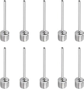 ボールニードル空気入れニードル替え針ステンレスエアポンプニードル多機能空気針持ち運びや使用に便利耐久耐変色バスケットボール、サッカー、バレーボール、ラグビー用(10本入り)