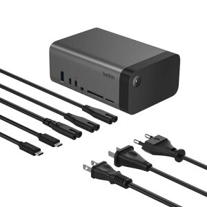 Belkin Connect 11-in-1 GaN�h�b�N(150W) 3���4K�g�� USB PD�ő�96W�o�� ����10Gbps �f�[�^�]�� USB-C/HDMI�f���o�� microSD/SD�J�[�h�X���b�g 8K@30Hz / 4K@120Hz
