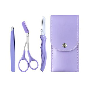 nalaina眉毛セット眉毛剃り(3点セット)眉用キット眉毛はさみ眉毛カット眉毛ハサミ櫛付き毛抜き眉メイクアップ道具ステンレス製収納袋付きレディースメンズ