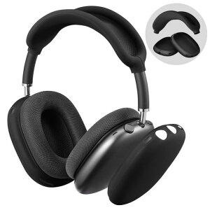 Fintie �V���R���P�[�X AirPods Max�w�b�h�t�H���p�ی� ���h�~ �C���[�J�b�v�J�o�[ �w�b�h�o���h�J�o�[ �X�L���v���e�N�^�[(�u���b�N)