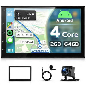 Hodozzy 2GB+64GB �J�[���W�IAndroid GPS �� Navi �̃A���h���C�h���� Carplay�AAndroid Auto,�A7�C���`�̃^�b�`�X�N���[��1080P�X�N���[�� 2 Din�J�[�X�e���I�̃��W�I�A