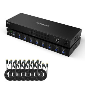 TESmartUSB3.0HDMIKVM�X�C�b�`8����1�o��4K@60HzKVM�ؑ֊�8�|�[�g�p�\�R��8�䃂�j�^�[1��؂�ւ�EDID�G�~�����[�^�[�z�b�g�L�[�ؑ�RS232�ALAN�|�[�g�����X�L�����A�������o�@�\