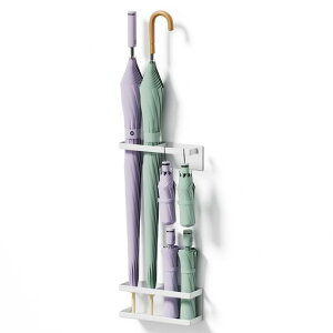 BOIVSHIマグネット傘立てアンブレラスタンド玄関ラック傘掛け玄関ドア用玄関収納スリムホワイト2段式設計