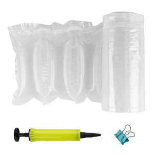 梱包材エアパッキン緩衝材約275個長さ9cm幅20cm全長25m隙間埋めエアー緩衝材エアキャップ自由切断ポンプ付き衝撃吸収郵便引越し輸送用