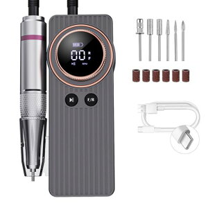 電動ネイルマシンエルエンスタジオ携帯用ネイルマシーン電動ネイルマシンキット充電式ネイルドリル0-35000RPMスピード調節可能正逆回転ジェルネイル研磨爪やすり爪磨きマニキュア対応…