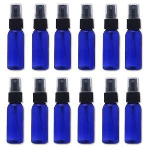 UaikeJieDuスプレーボトル12本セット詰替ボトル遮光空容器霧吹き(30mlブルー)